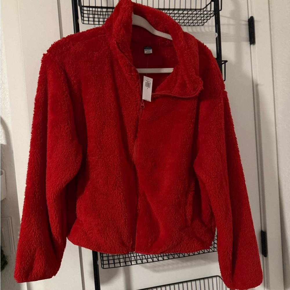 Old Navy Vibrant Red Fleece Pullover